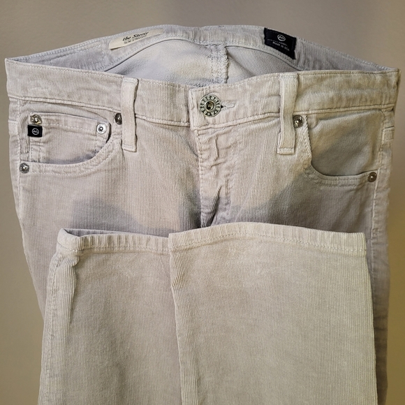 AG Adriano Goldschmied The Stevie Courdoroy Pant in light grey size 28R - Picture 3 of 8